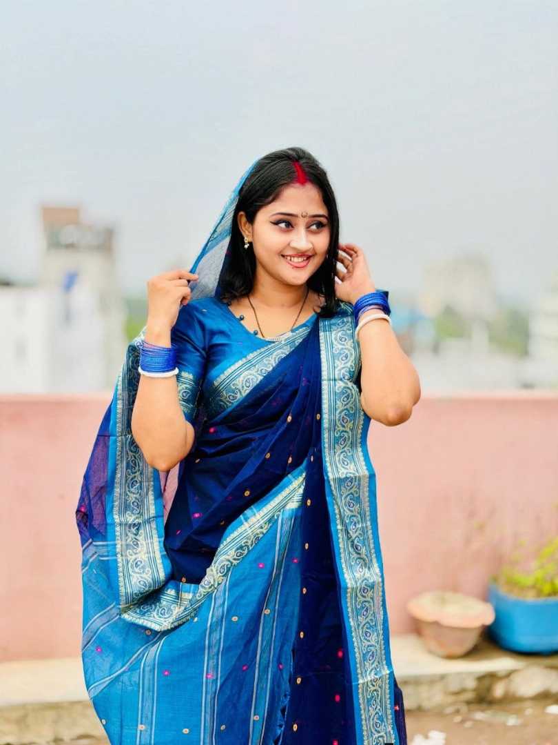 পিওর,কটন,বুটি,মাসলাইস,শাড়ি,ব্লাউজ,পিছ,সহ