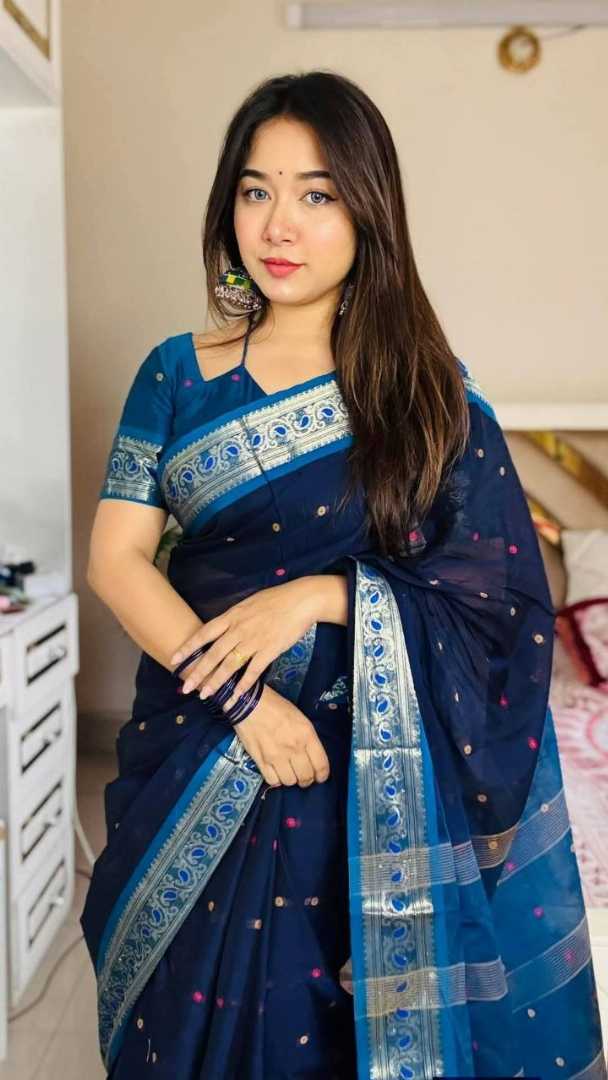 পিওর,কটন,বুটি,মাসলাইস,শাড়ি,ব্লাউজ,পিছ,সহ
