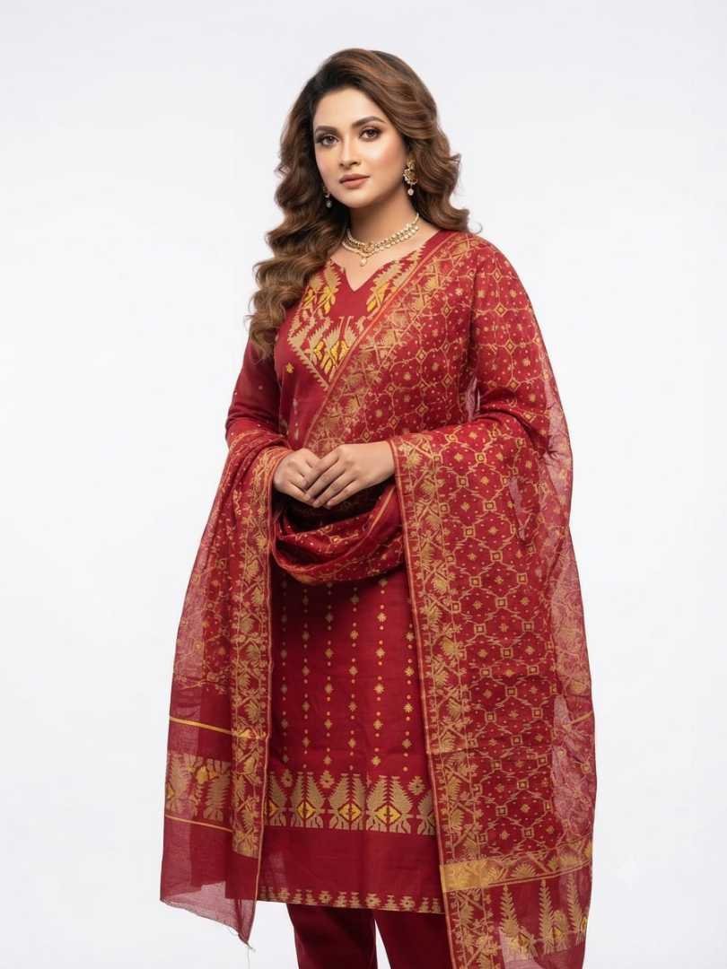 ঢাকাই,জামদানি,থ্রি,পিছ