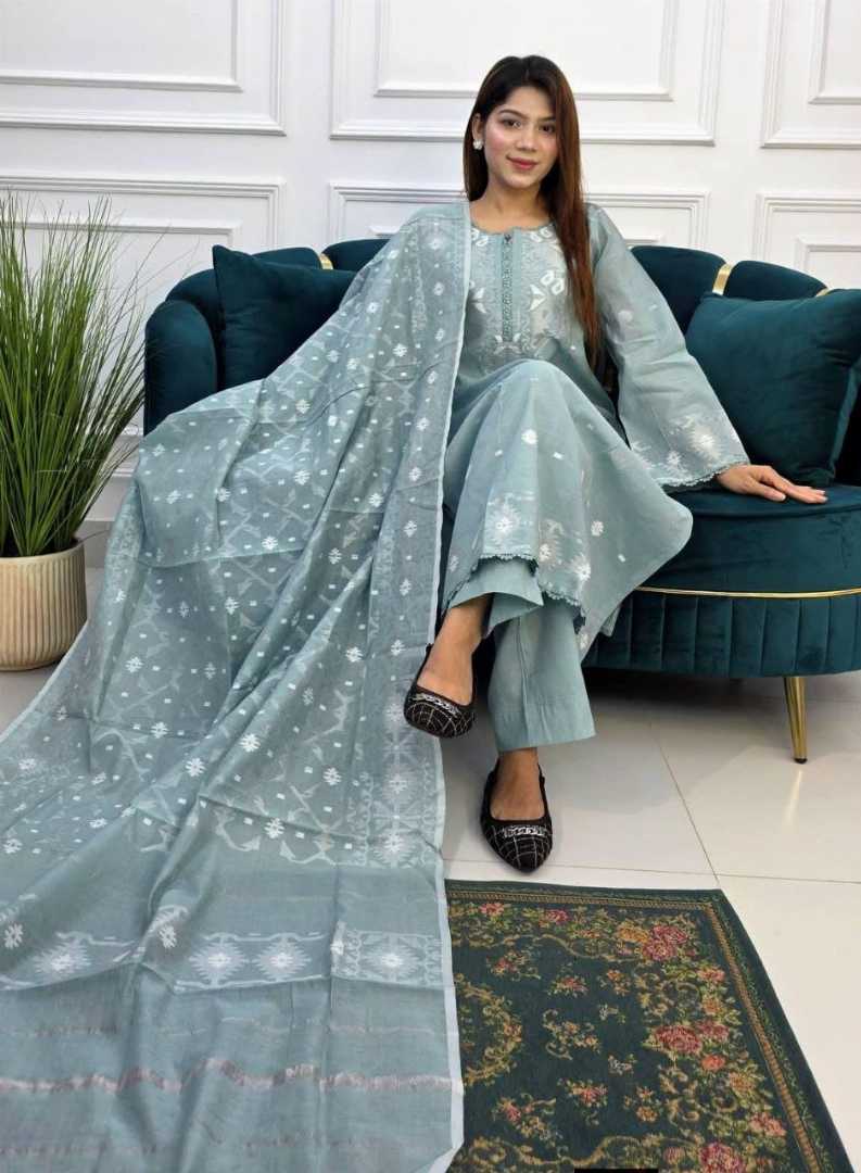 বল,গলা,প্যাচানো,মোটিভ,জামদানী,থ্রি,পিছ