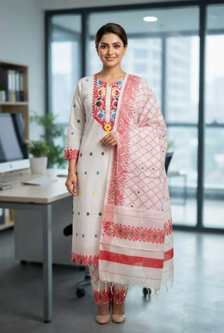 ফুল,গলা,জামদানী,থ্রি,পিছ