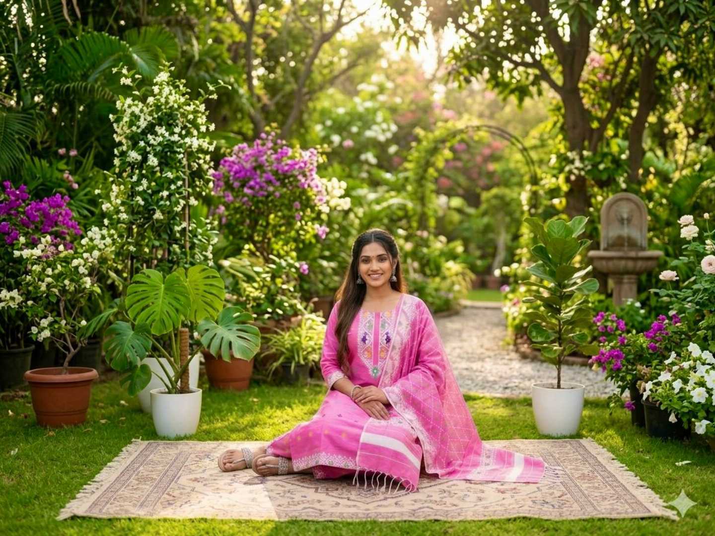 ফুল,গলা,জামদানী,থ্রি,পিছ
