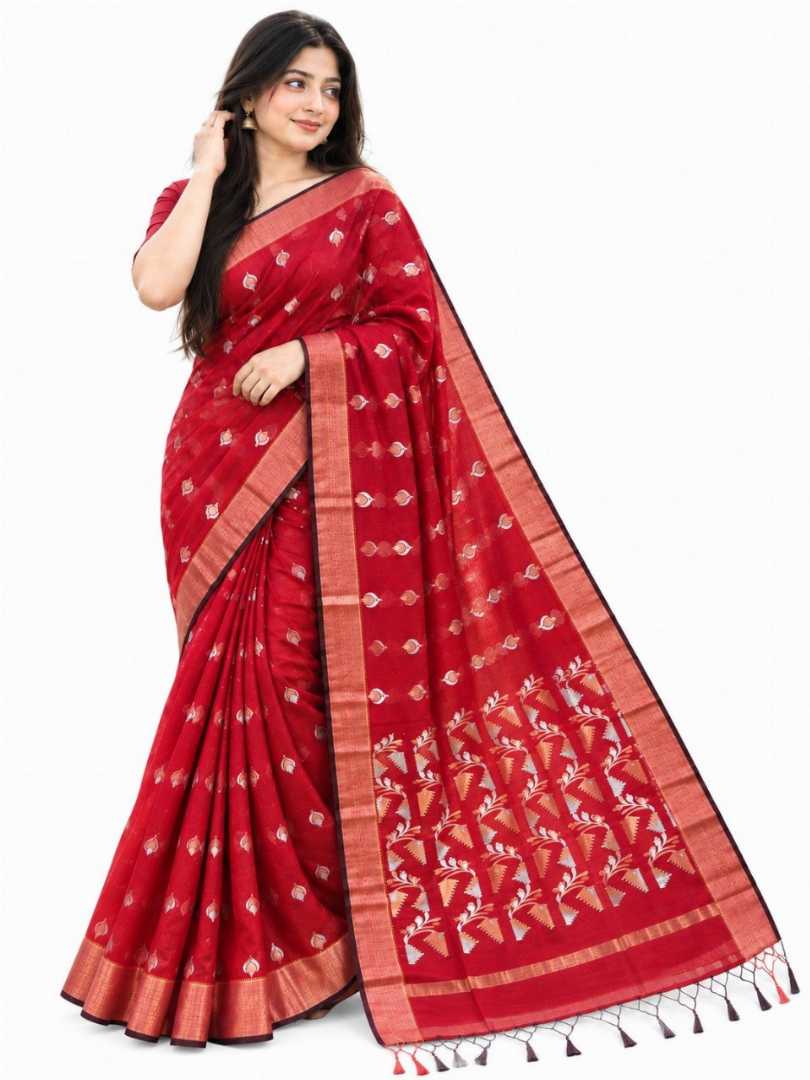 ইন্ডিয়ান কপার সিল্ক জামদানী শাড়ী ব্লাউজপিছ সহ